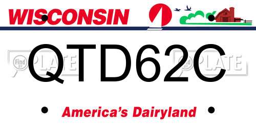 QTD62C Wisconsin License Plate