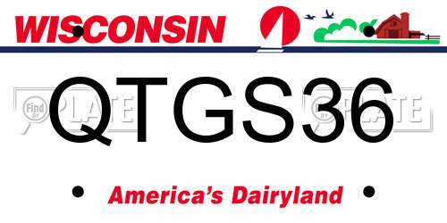 QTGS36 Wisconsin License Plate