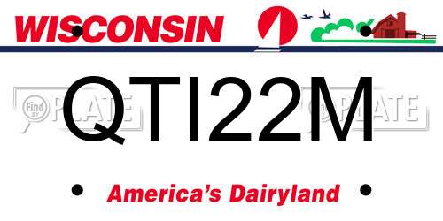 QTI22M Wisconsin License Plate