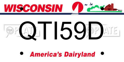 QTI59D Wisconsin License Plate