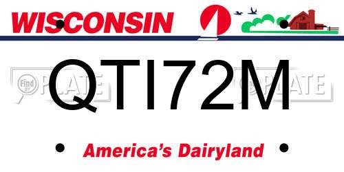 QTI72M Wisconsin License Plate