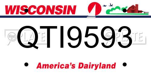 QTI9593 Wisconsin License Plate