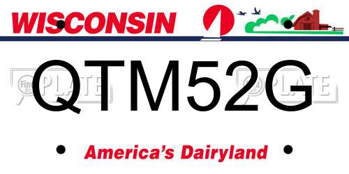 QTM52G Wisconsin License Plate