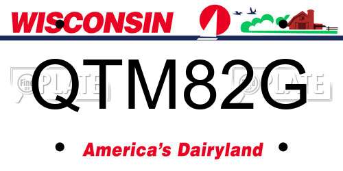 QTM82G Wisconsin License Plate