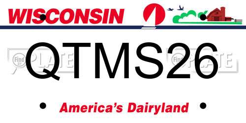 QTMS26 Wisconsin License Plate