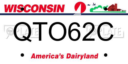 QTO62C Wisconsin License Plate