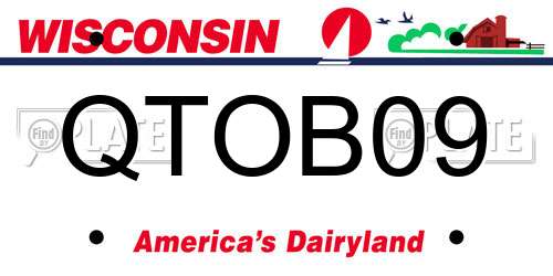 QTOB09 Wisconsin License Plate