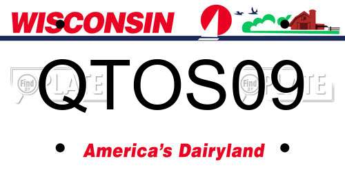 QTOS09 Wisconsin License Plate
