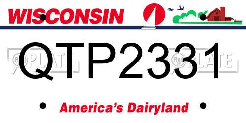 QTP2331 Wisconsin License Plate