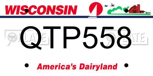 QTP558 Wisconsin License Plate