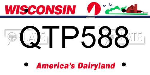 QTP588 Wisconsin License Plate