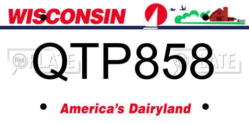 QTP858 Wisconsin License Plate