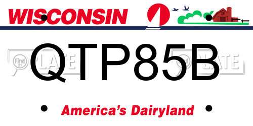 QTP85B Wisconsin License Plate