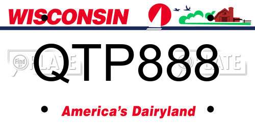 QTP888 Wisconsin License Plate