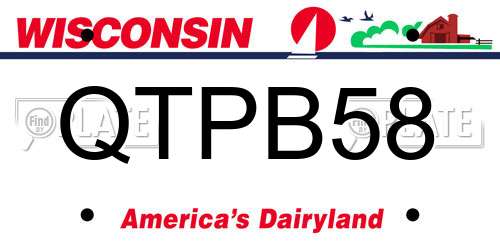 QTPB58 Wisconsin License Plate