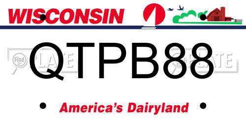 QTPB88 Wisconsin License Plate