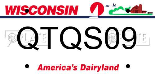 QTQS09 Wisconsin License Plate