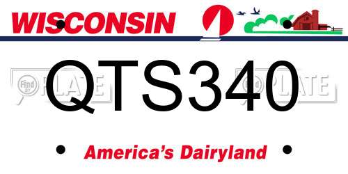 QTS340 Wisconsin License Plate