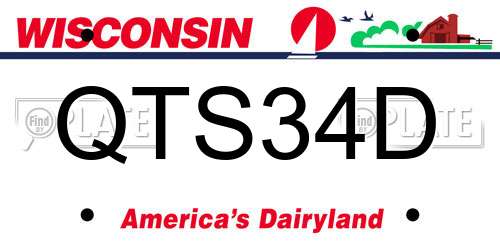 QTS34D Wisconsin License Plate
