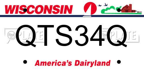 QTS34Q Wisconsin License Plate