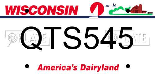 QTS545 Wisconsin License Plate