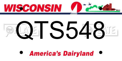 QTS548 Wisconsin License Plate