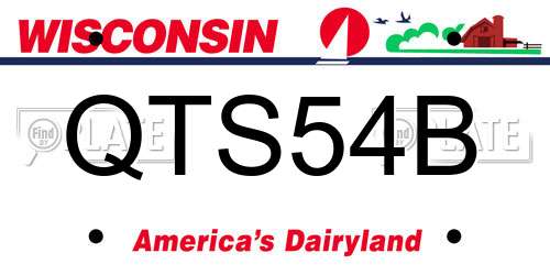 QTS54B Wisconsin License Plate