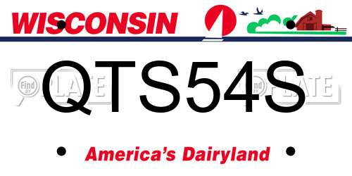 QTS54S Wisconsin License Plate
