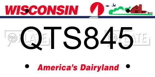 QTS845 Wisconsin License Plate