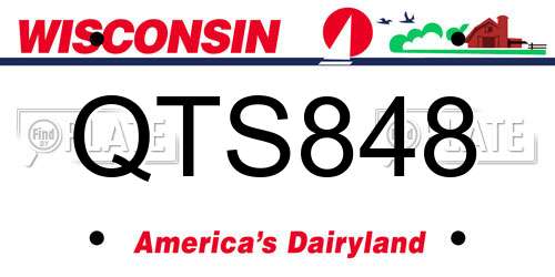 QTS848 Wisconsin License Plate
