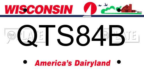 QTS84B Wisconsin License Plate