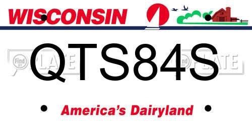 QTS84S Wisconsin License Plate