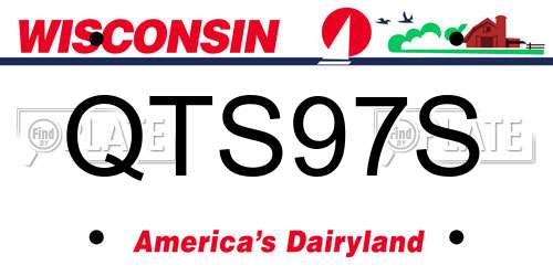 QTS97S Wisconsin License Plate