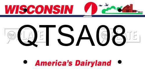 QTSA08 Wisconsin License Plate