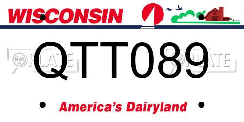 QTT089 Wisconsin License Plate