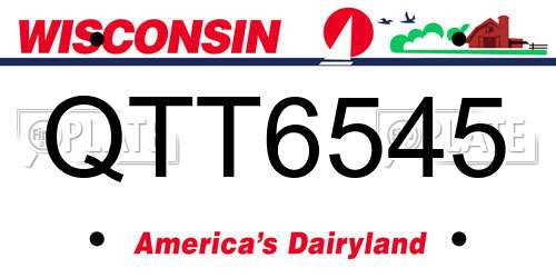 QTT6545 Wisconsin License Plate