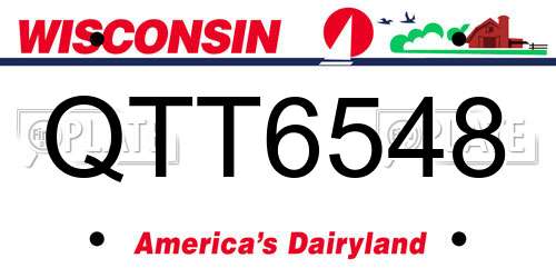 QTT6548 Wisconsin License Plate