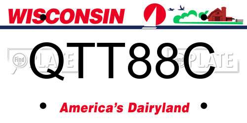 QTT88C Wisconsin License Plate