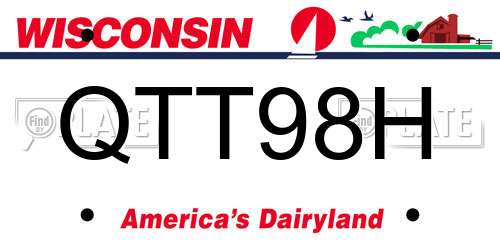 QTT98H Wisconsin License Plate