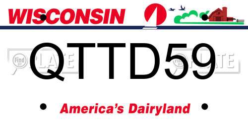 QTTD59 Wisconsin License Plate