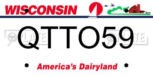 QTTO59 Wisconsin License Plate