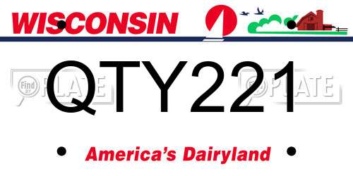 QTY221 Wisconsin License Plate