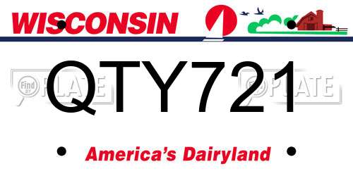 QTY721 Wisconsin License Plate