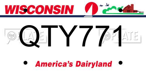 QTY771 Wisconsin License Plate