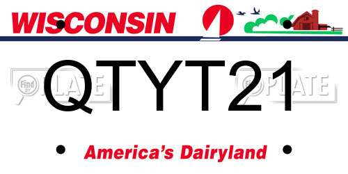 QTYT21 Wisconsin License Plate