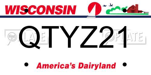 QTYZ21 Wisconsin License Plate