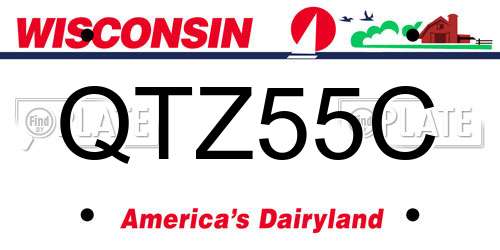 QTZ55C Wisconsin License Plate