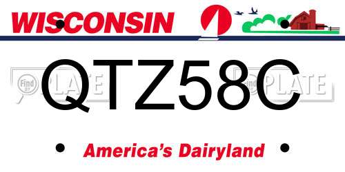 QTZ58C Wisconsin License Plate