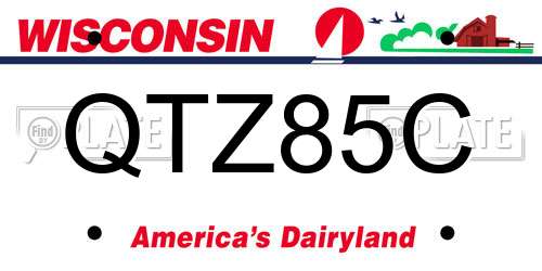 QTZ85C Wisconsin License Plate