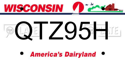 QTZ95H Wisconsin License Plate